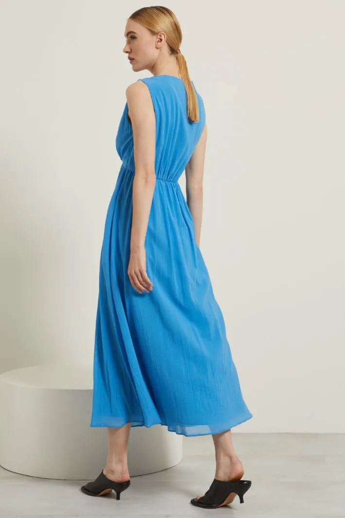 Abito smanicato in cotone