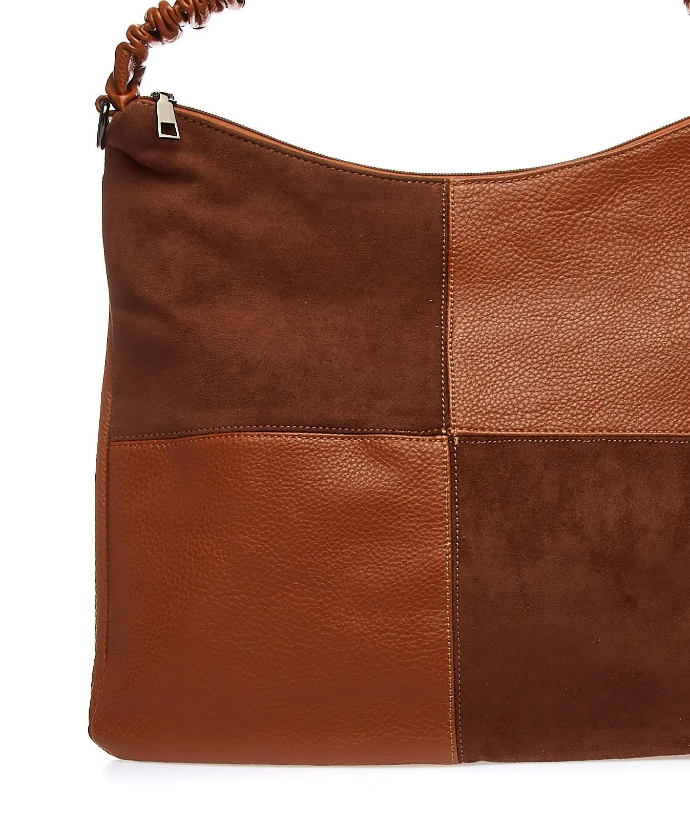 Borsa a spalla marrone chiaro con dettaglio patch