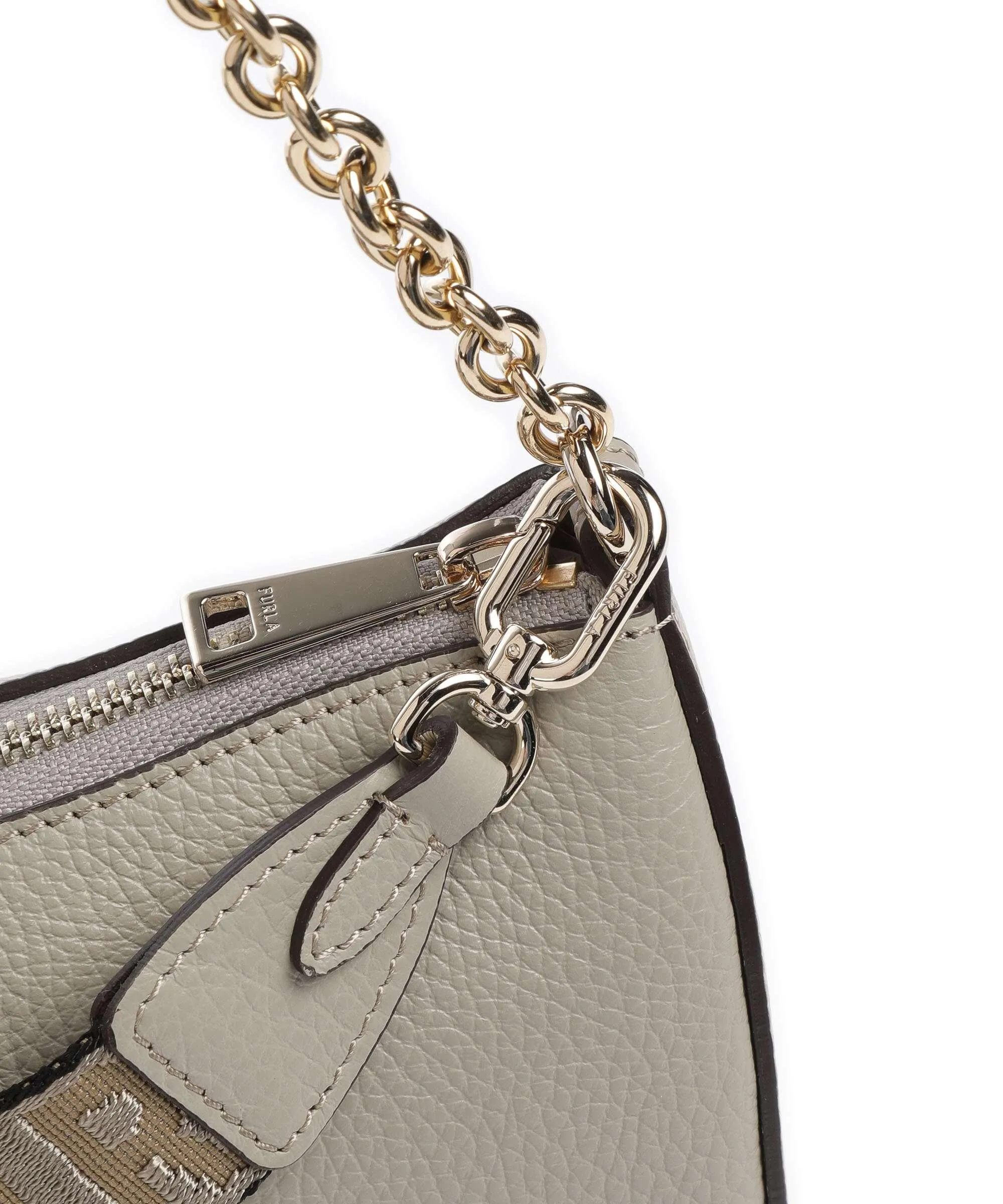  Furla Primula Mini Borsa a spalla pelle granulata beige  