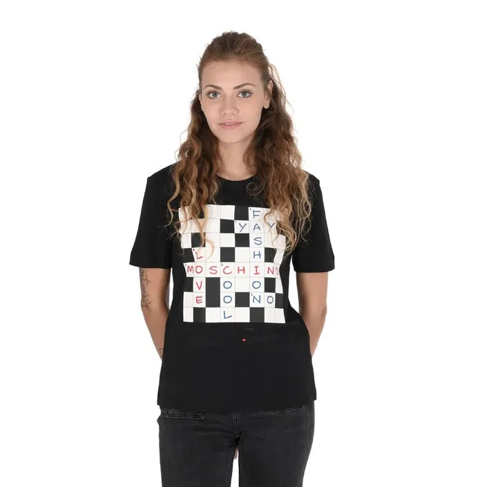 Love Moschino t-shirt parole crociate nero   