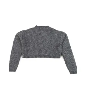 Maglione Cropped Grigio Bambina E Teenager