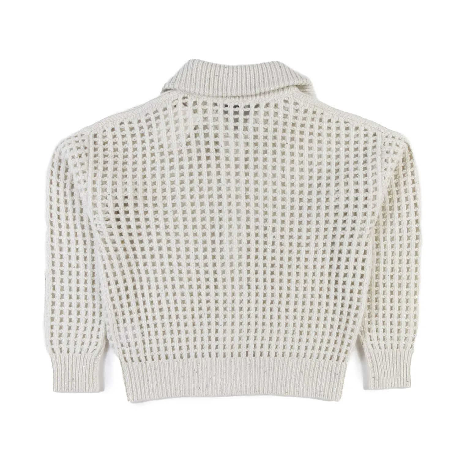 Maglione Sparkling Net Brunello Cucinelli Ecru