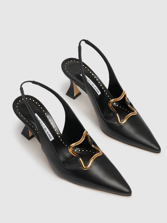Manolo Blahnik Scarpe slingback Nikkal in pelle 70mm 