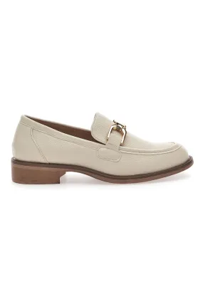 Mocassini Beige da Donna Con Morsetto Dorato Le Havre Paris 1133