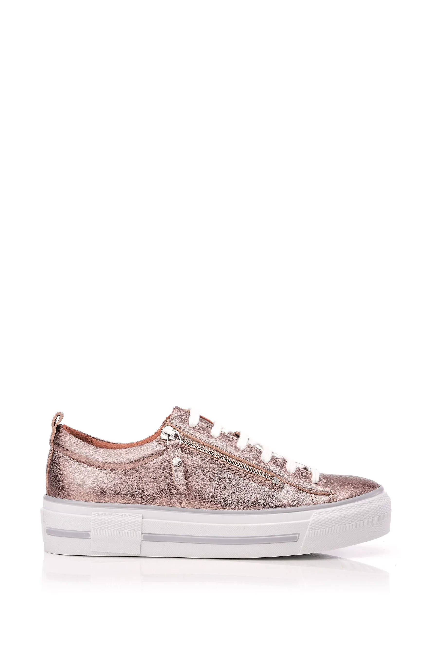 Moda in Pelle Filician - Scarpe da ginnastica con suola spessa e zip in Pizzo    