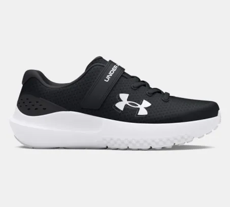 Scarpe Bambino Under Armour UA BPS Surge 4 AC 3027104 001 Nero Grigio