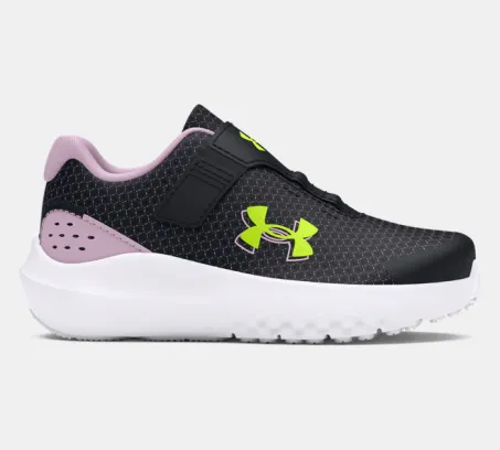 Scarpe Bimba Under Armour UA GINF Surge 4 AC 3027110 001 Nero Lilla