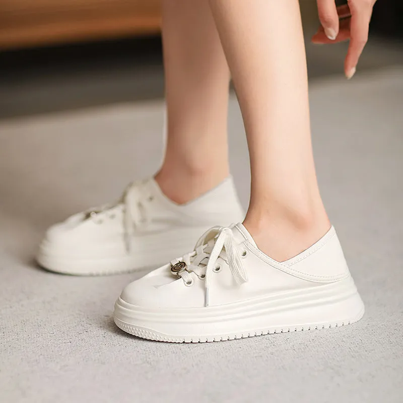 Scarpe casual eleganti da donna in morbida pelle minimalista