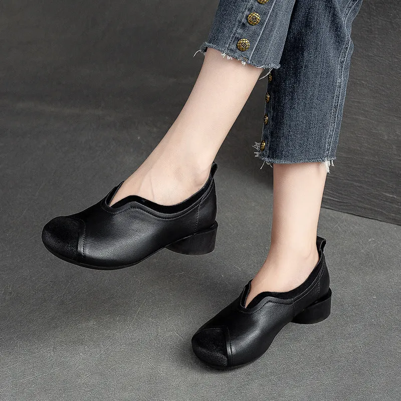 Scarpe casual in pelle patchwork artigianale retrò da donna