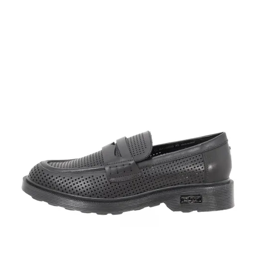 SCARPE CULT UOMO MOCASSINO OZZY 4206 PELLE FORATA BLACK CLM420600  