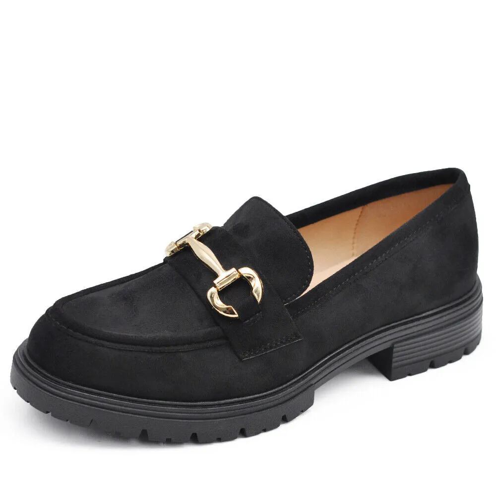 Scarpe Mocassini Loafers Slip On Scamosciati Da Donna Platform Morsetto 209