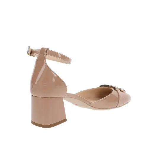 SCARPE NERO GIARDINI DONNA DECOLLETE IN PELLE EFFETTO VERNICE NUDO E409480D626  