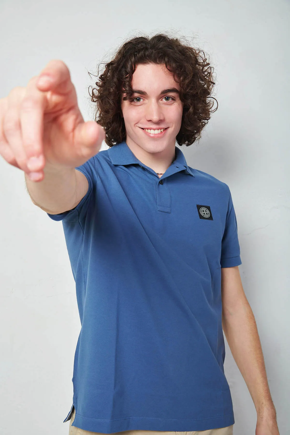 STONE ISLAND Polo in piquet di cotone