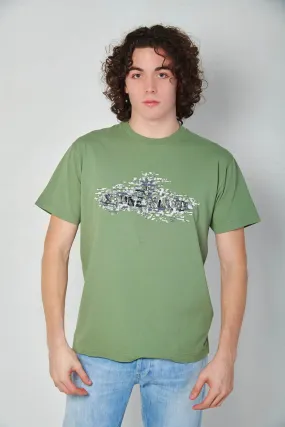STONE ISLAND T-shirt manica corta con stampa INSTITUTIONAL TWO