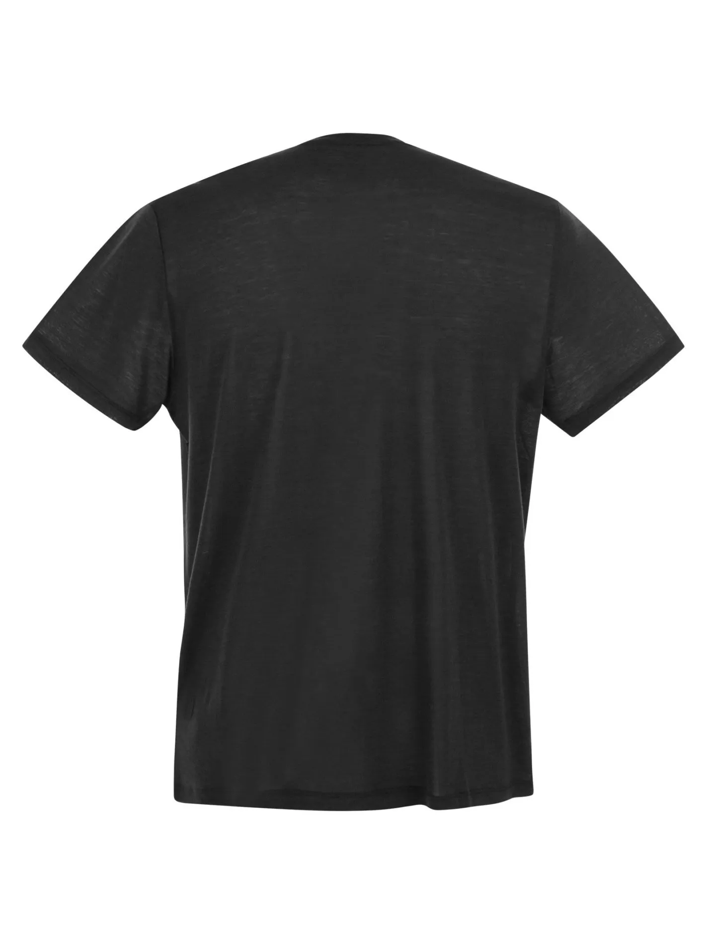 T-shirt girocollo in seta e cotone